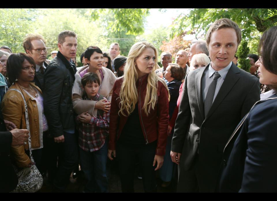 "In the premiere episode, "Broken," reality and myth begin to merge as the fairytale characters awaken from Evil Queen Regina's broken curse and remember who they were. But to their dismay, they aren't transported back to fairytale land. To make matters worse, Rumplestiltskin - aka Mr. Gold - in an effort to gain the upper hand in his power struggle with Regina, has introduced magic into the town. In fairytales magic has its place, but in our world it can have unfathomable consequences. Meanwhile, back in the fairytale land, Prince Phillip awakens his sleeping beauty, Aurora (Sarah Bolger, "The Tudors"), but discovers that he and his traveling companion, Mulan (Jamie Chung, "Sucker Punch," "The Hangover Part II"), will soon have to face a deadly foe, on the Season Premiere of "Once Upon a Time," SUNDAY, SEPTEMBER 30 (8:00-9:00 p.m., ET) on the ABC Television Network."