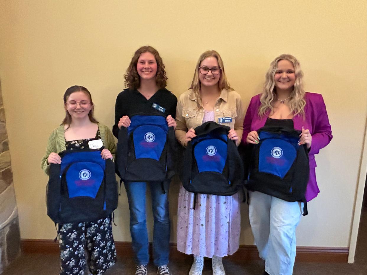 Washington Ruritan Club Rising Seniors Chloe Millard, Eva Miller, Taylor Dimmerling and Annalee Kackley each received a $1,500 scholarship after serving in the club for the past year.