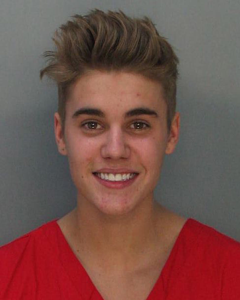 Justin Bieber's mugshot