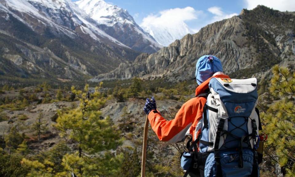 Hiker in mountains