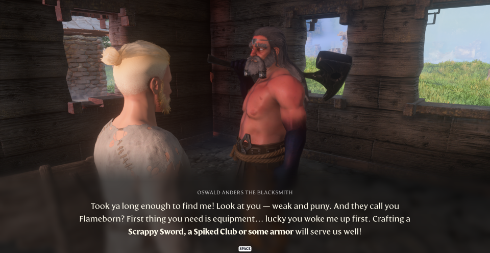 Chatting with an NPC in Enshrouded