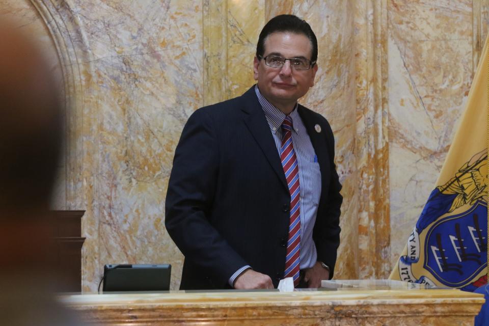 Senate President Nicholas Scutari supporting the bill in the New Jersey Senate that voted to approve a $50.6 billion budget, the largest in the state's history in Trenton, NJ on June 29, 2022.