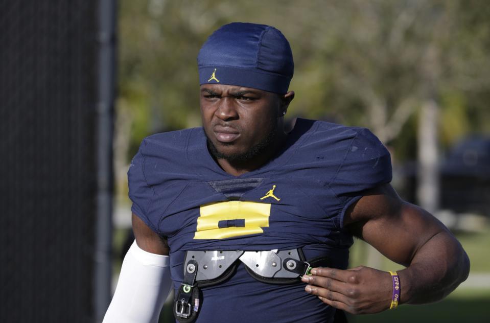 We don't view Michigan's Jabrill Peppers as a top-10 pick, but he'd fit nicely with the Falcons. (AP)