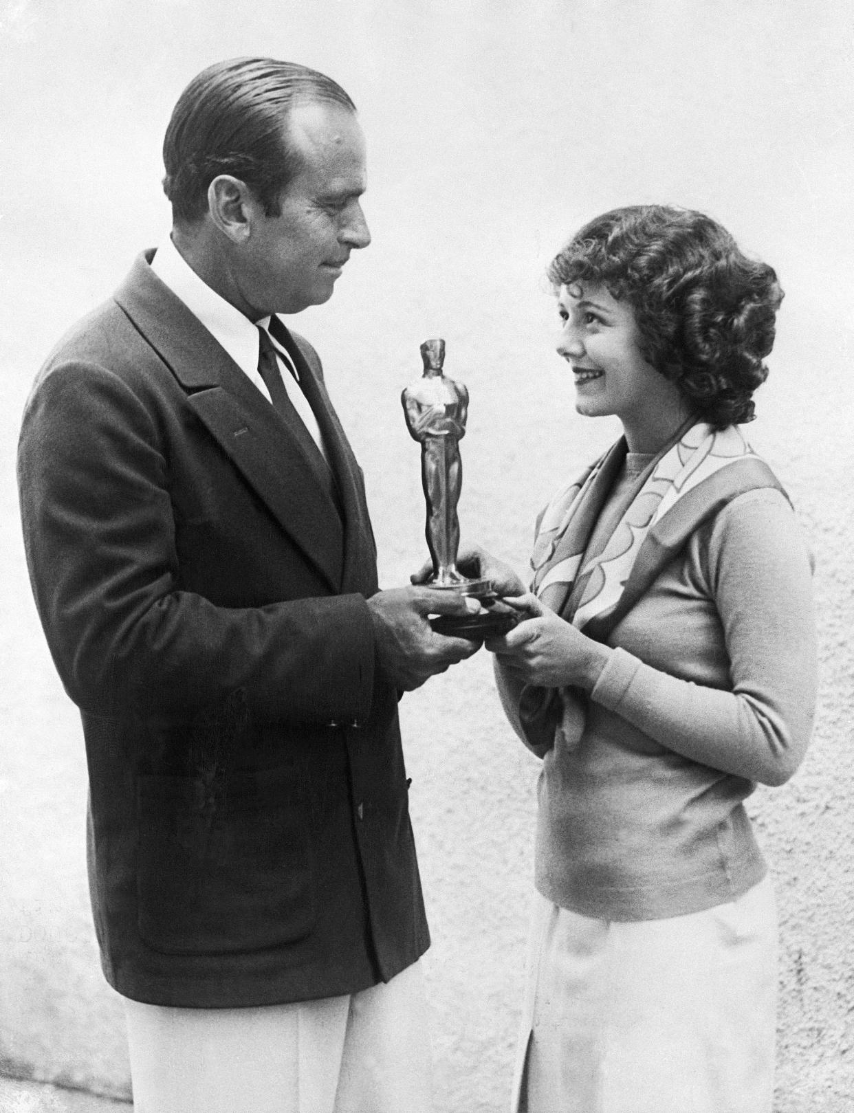 Janet Gaynor at the 1929 Oscars (Bettmann Archive)