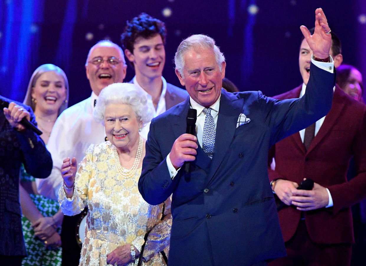 The Queen and Prince Charles at a concert to celebrate her 92nd birthday in April (PA)