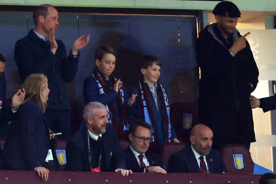 <p>Marc Atkins/Getty</p> Prince William and Prince George watch Aston Villa