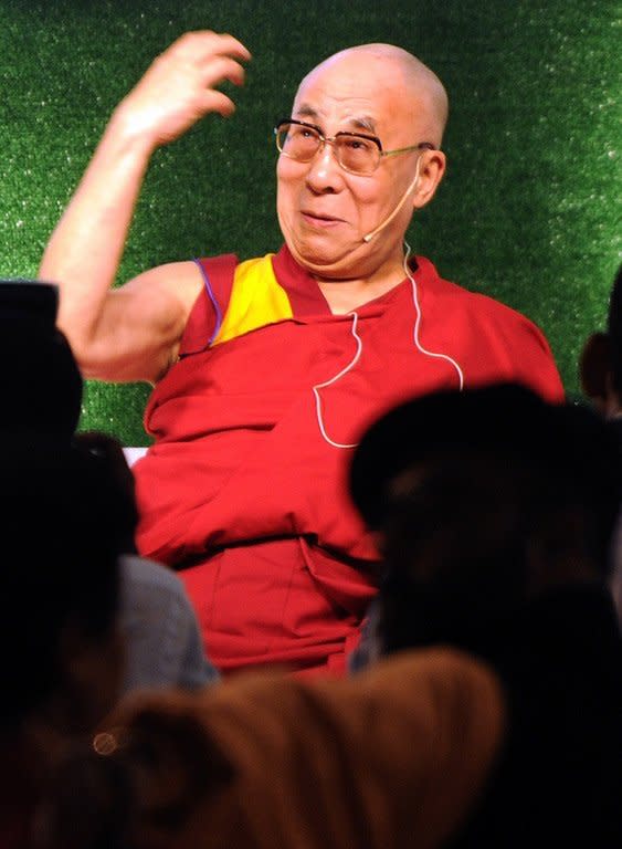 The Dalai Lama delivers a speech during World Compassion day in Mumbai on November 28, 2012. The Dalai Lama, who says he is not seeking Tibetan independence but greater autonomy, fled his homeland in 1959 after a failed uprising