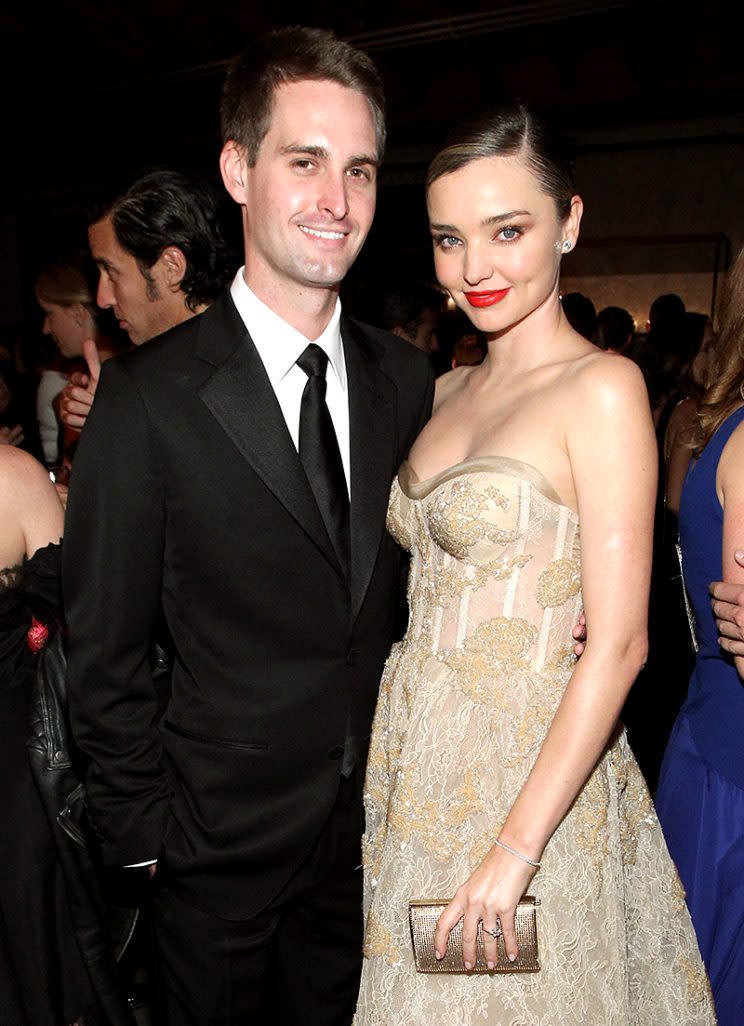 Miranda Kerr can't wait to take the plunge with Snapchat founder Evan Spiegel. (Photo: Tommaso Boddi/Getty Images for Baby2Baby)