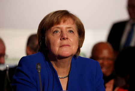 German Chancellor Angela Merkel attends the 5th African Union - European Union (AU-EU) summit in Abidjan, Ivory Coast November 29, 2017. REUTERS/Luc Gnago