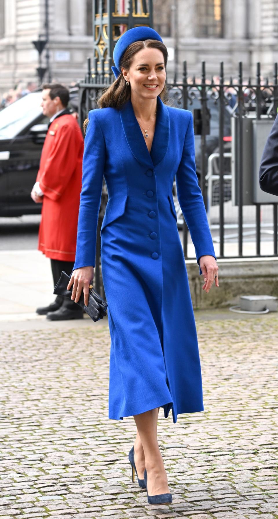 Catherine, Duchess of Cambridge attends the Commonwealth Day Service wat Westminster Abbey on March 14, 2022 in London, England.