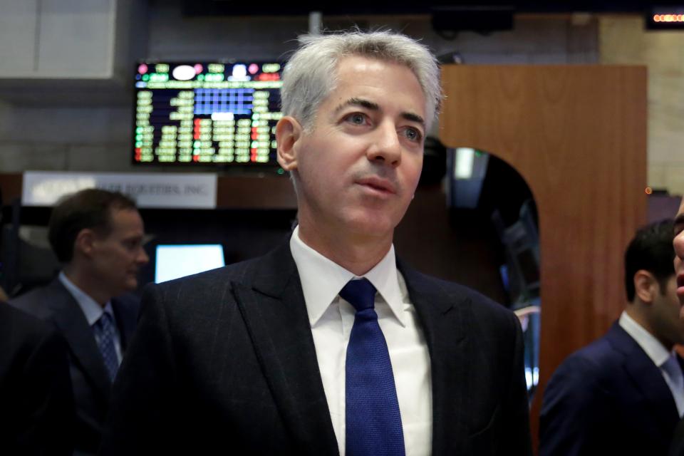 Bill Ackman, CEO and founder of Pershing Square Capital, visits the floor of the New York Stock Exchange, Tuesday, Nov. 10, 2015. (AP Photo/Richard Drew)