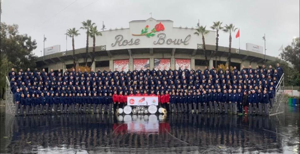 Local band directors Brian McDaniel (Rancho Mirage High School), Mark Wienand (Desert Springs Middle School), and Daniel Granillo (Coachella Valley High School), will march in a 280-member band of band directors in the 2022 Tournament of Roses Parade in Pasadena, Calif., Saturday, Jan. 1, 2022.