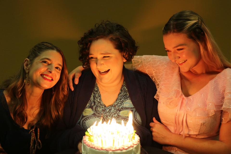 From left, Julee Breehne as Meg, Emily Eader as Lenny and Haley Hines as Babe play sisters in the Manatee Players production of “Crimes of the Heart” by Beth Henley.