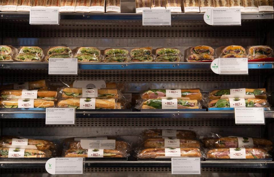 Pret has 419 stores across the UK and 76 varieties of sliced bread sandwiches, baguettes and rolls across the Pret and Veggie Pret menus (Supplied/Pret)