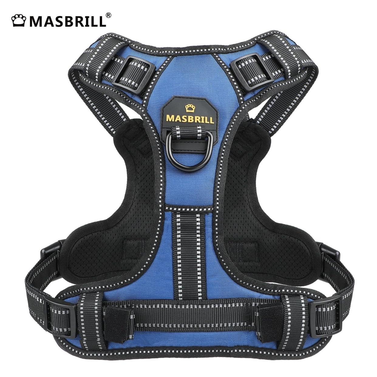 <p><a href="https://go.redirectingat.com?id=74968X1596630&url=https%3A%2F%2Fwww.walmart.com%2Fip%2FMASBRILL-Reflective-Dog-Harness-No-Pull-Dog-Vest-Harness-With-Handle-Breathable-Padded-Dog-Chest-Harness-Adjustable-for-Small-Medium-Large-Dog-Blue%2F341312879&sref=https%3A%2F%2F" rel="nofollow noopener" target="_blank" data-ylk="slk:Shop Now;elm:context_link;itc:0;sec:content-canvas" class="link rapid-noclick-resp">Shop Now</a></p><p>Reflective Dog Harness</p><p>walmart.com</p><p>$12.99</p>