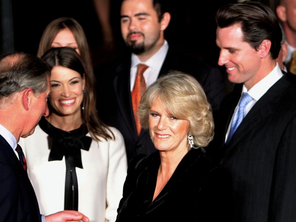 Gavin Newsom and Kimberly Guilfoyle with Prince Charles and Camilla in 2005