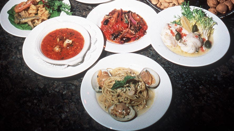 A sample of Feast of Seven Fishes dishes from Christmas Past.