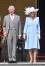 <p>Camilla Parker Bowles wore a periwinkle coat dress and white feathered hat to the <a href="https://www.townandcountrymag.com/society/tradition/g21082698/buckingham-palace-garden-party-prince-charles-camilla-photos/" rel="nofollow noopener" target="_blank" data-ylk="slk:Buckingham Palace Garden Party.;elm:context_link;itc:0;sec:content-canvas" class="link ">Buckingham Palace Garden Party.</a></p>