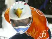 <p>One of the most iconic helmets in skeleton racing: The Jim Shea bald eagle. </p>