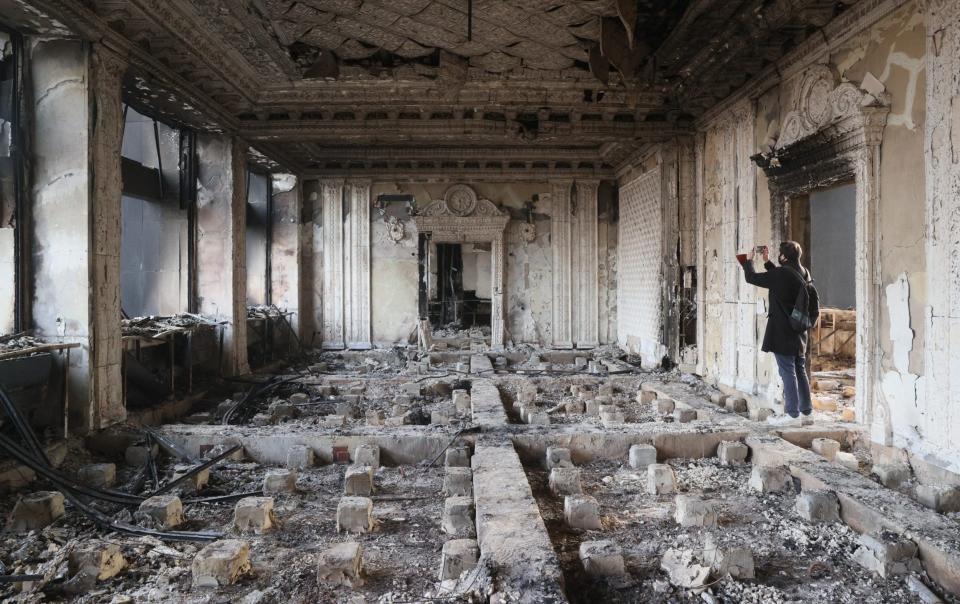  An interior view of the mayor's office building damaged during the mass riots - Tass