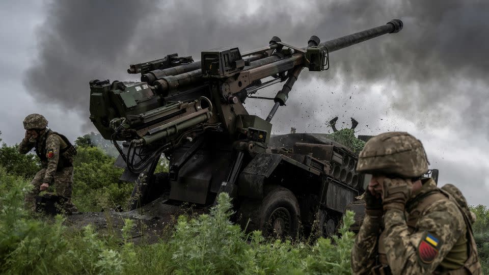 Ukrainian servicemen fire a Caesar self-propelled howitzer towards Russian troops, near the town of Avdiivka in Donetsk region, Ukraine on May 31, 2023. - Viacheslav Ratynskyi/Reuters/File