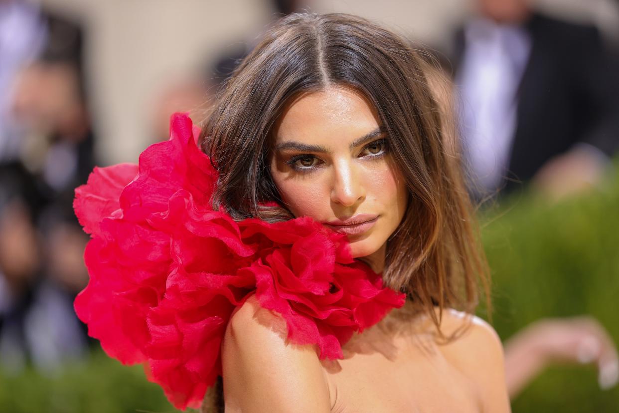 (File) Emily Ratajkowski attends The 2021 Met Gala Celebrating In America: A Lexicon Of Fashion at Metropolitan Museum of Art on September 13, 2021 in New York City. 