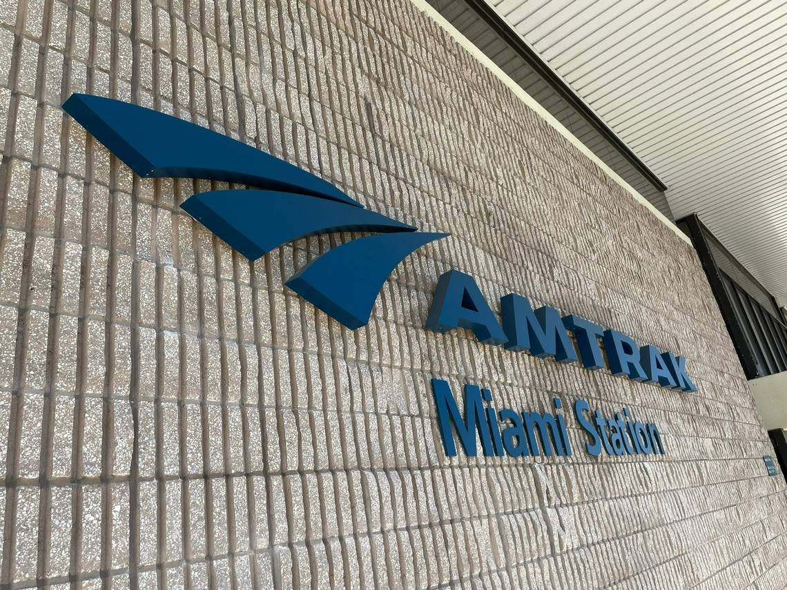 Miami’s Amtrak station is near a transit station for Metrorail.