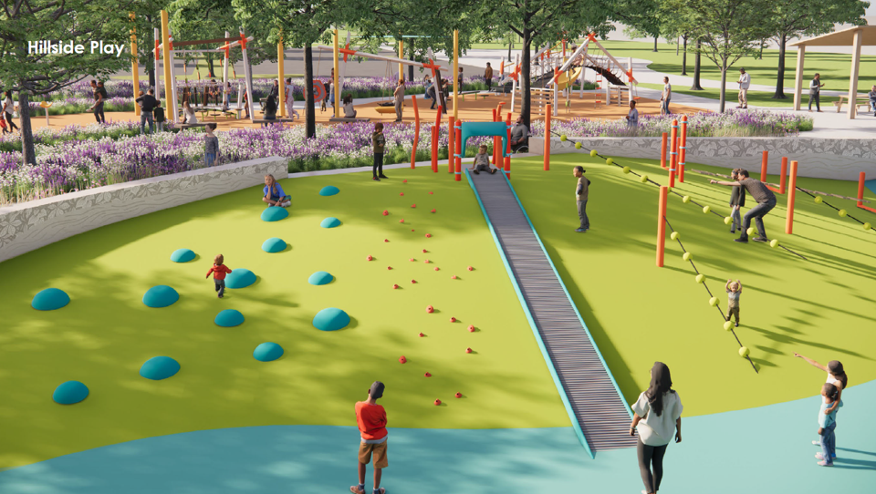 The designs for the Spring Crest Park in Waukee includes this unique section with a roller slide.