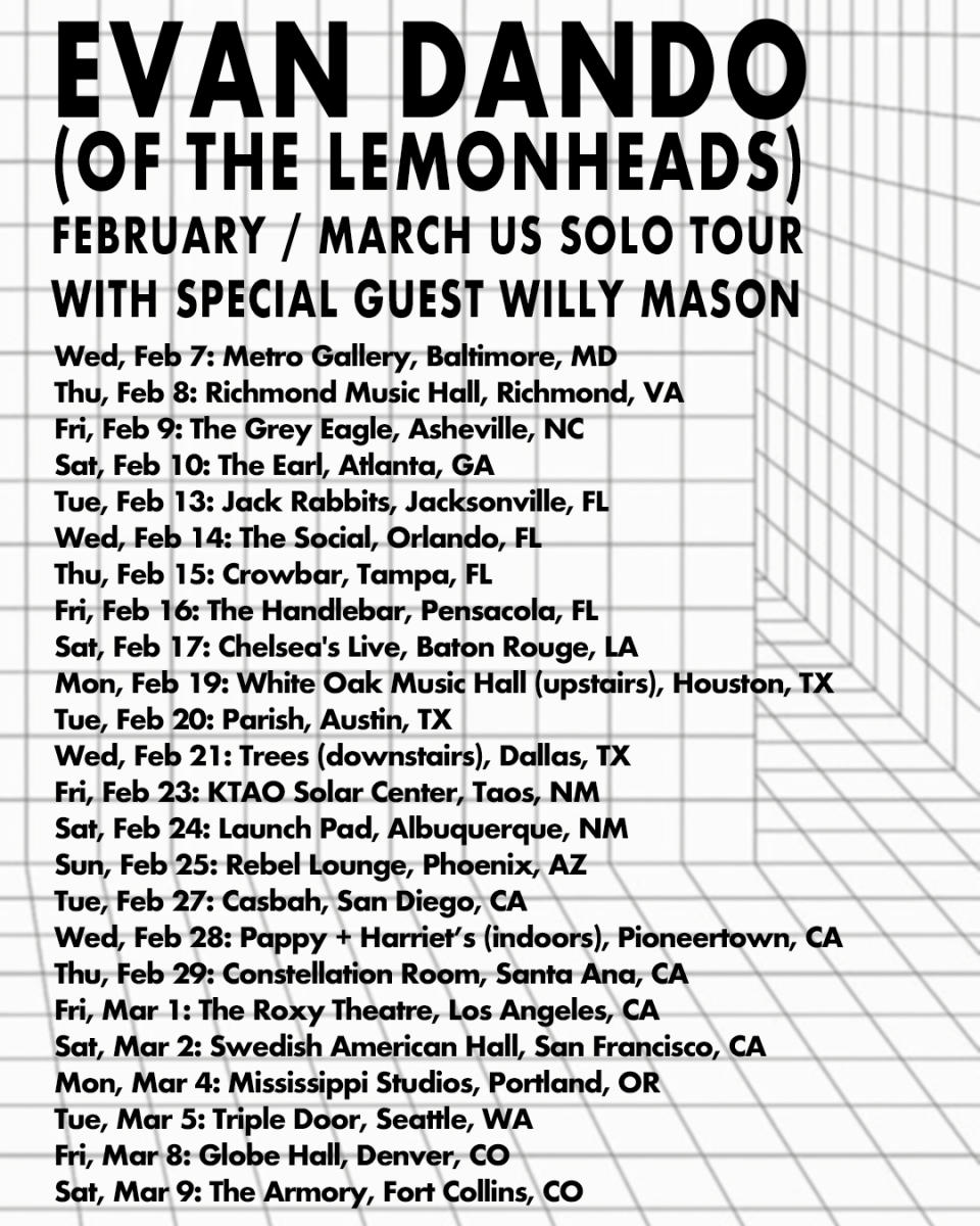 evan dando 2024 solo tour dates poster tickets