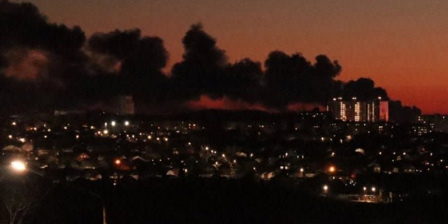 Fire at the airport in Kursk after a drone attack on Tuesday, December 6