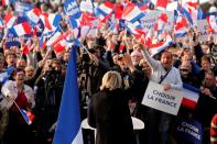 <p>Marine Le Pen, French National Front (FN) candidate for the 2017 presidential election, attends a “people’s party” with supporters in Ennemain, northern France, May 4, 2017. (Photo: Pascal Rossignol/Reuters) </p>