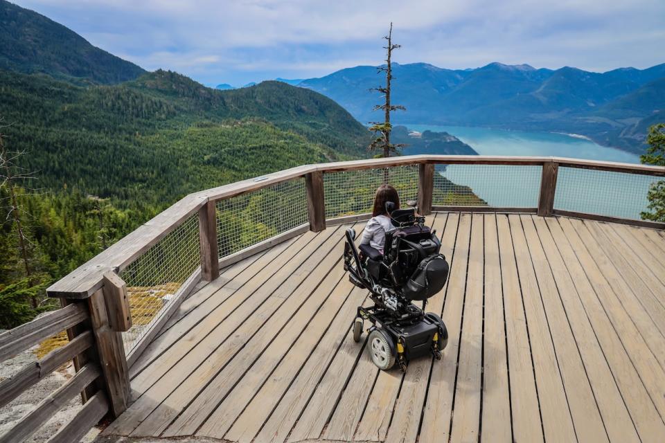 Lacey says she hopes one day to be able to travel by air without being transferred out of her highly customized wheelchair.