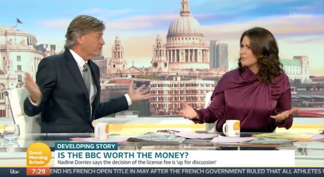 Richard Madeley and Susanna Reid argued very different viewpoints during Tuesday&#39;s GMB (Photo: ITV)