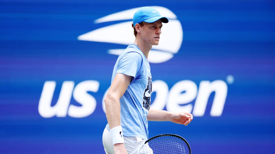 Italy's Jannik Sinner practices ahead of the 2024 US Open. - Sarah Stier/Getty Images