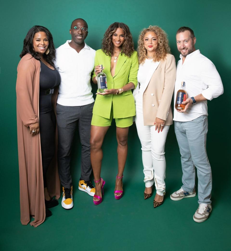 Grammy-award winning artist and co-founder of Ten To One Caribbean Rum, Ciara joined CEO Marc Farrell and Pronghorn co-founders Dia Simms, Erin Harris, and Dan Sanborn to celebrate the announcement Pronghorn’s investment in the brand.