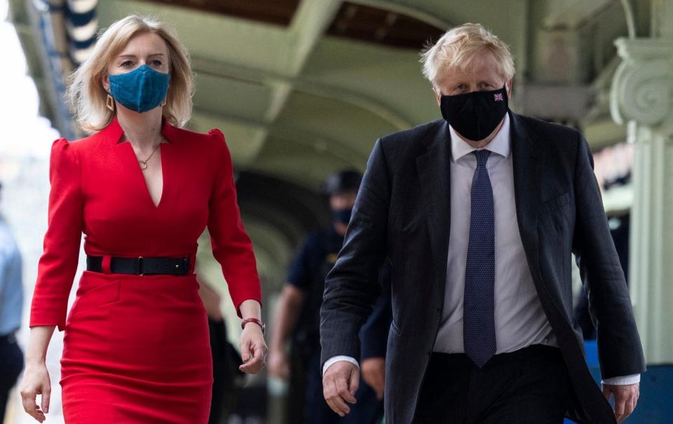 Liz Truss and Boris Johnson, during a recent visit to the US - Simon Dawson/No 10 Downing Street