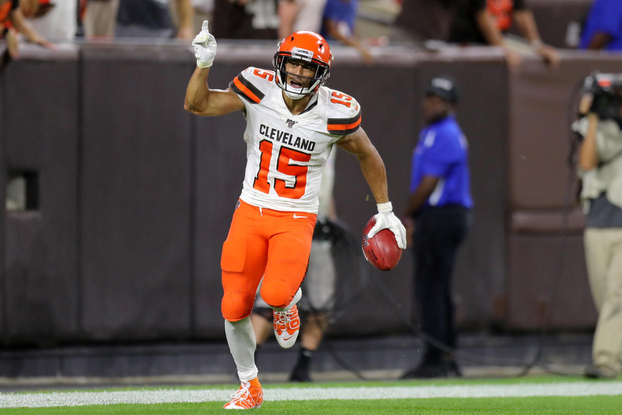 After sleeping outside and talking his way into an NFL tryout with the Browns, Damon Sheehy-Guiseppi scored a touchdown on a punt return in the Browns preseason opener. (Photo by Frank Jansky/Icon Sportswire via Getty Images)