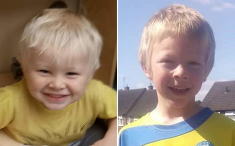 Two-year-old Casper Platt-May (left) and his six year old brother Corey Platt-May who were killed in a hit-and-run collision in Coventry. - PA