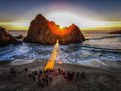 <p>Pfeiffer Beach, Big Sur, Calif., by Romeo Durscher, taken at 492 feet. (Caters News) </p>