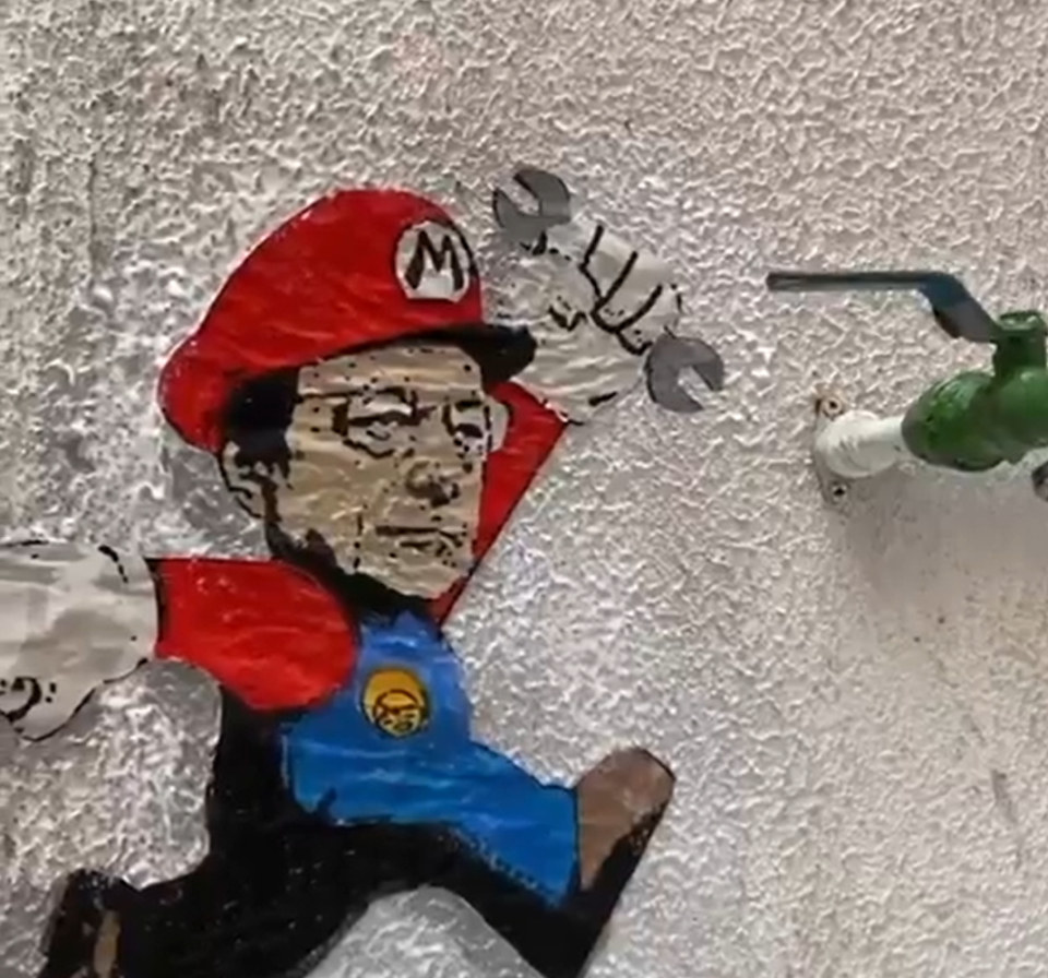 Mario Draghi nel nuovo murales di Tvboy