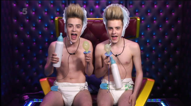 Jedward were forced to dress as babies as punishment for not cleaning up after themselves.
