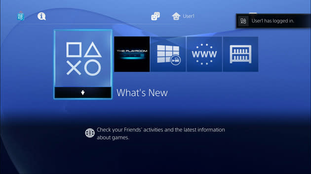 PlayStation 4 What's New section