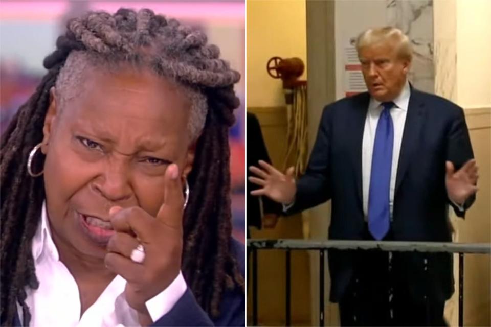 Whoopi Goldberg on 'The View'; Donald Trump in court