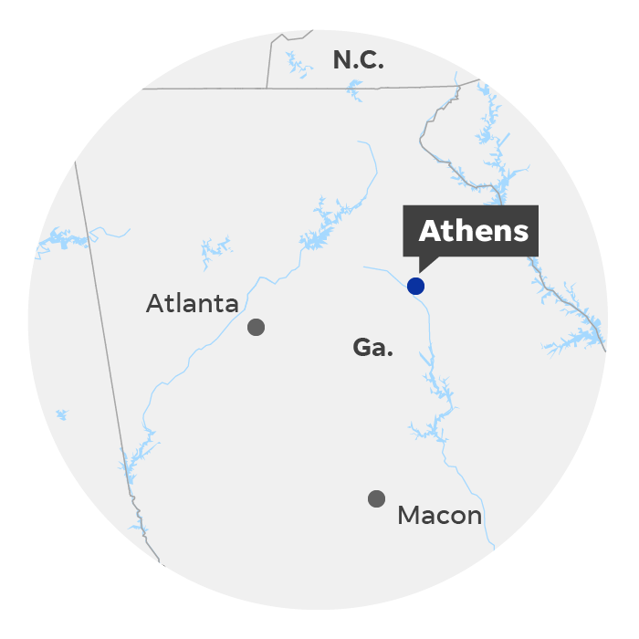Athens, Ga. locator map