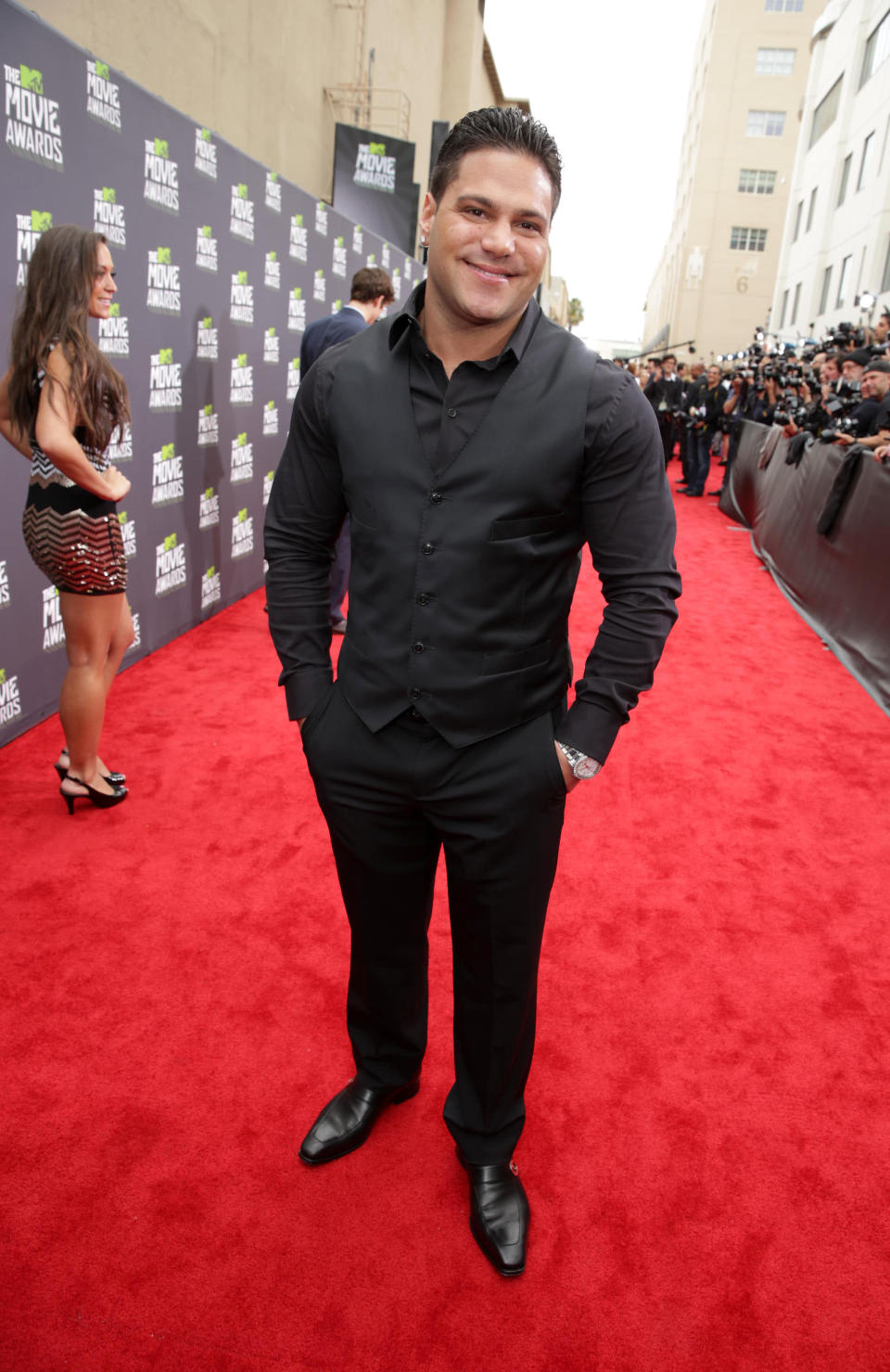 IMAGE DISTRIBUTED FOR MTV - Ronnie Ortiz-Magro arrives at the MTV Movie Awards in Sony Pictures Studio Lot in Culver City, Calif., on Sunday April 14, 2013.  (Photo by Eric Charbonneau/Invision for MTV/AP Images)