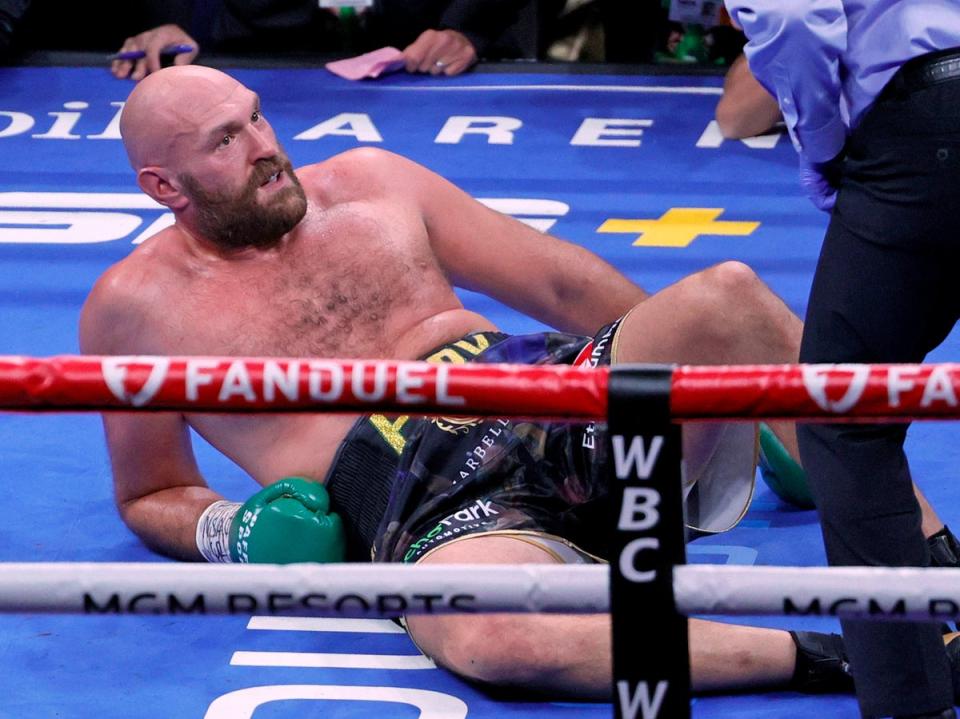 Fury was knocked down four times across three fights with Deontay Wilder (Getty Images)