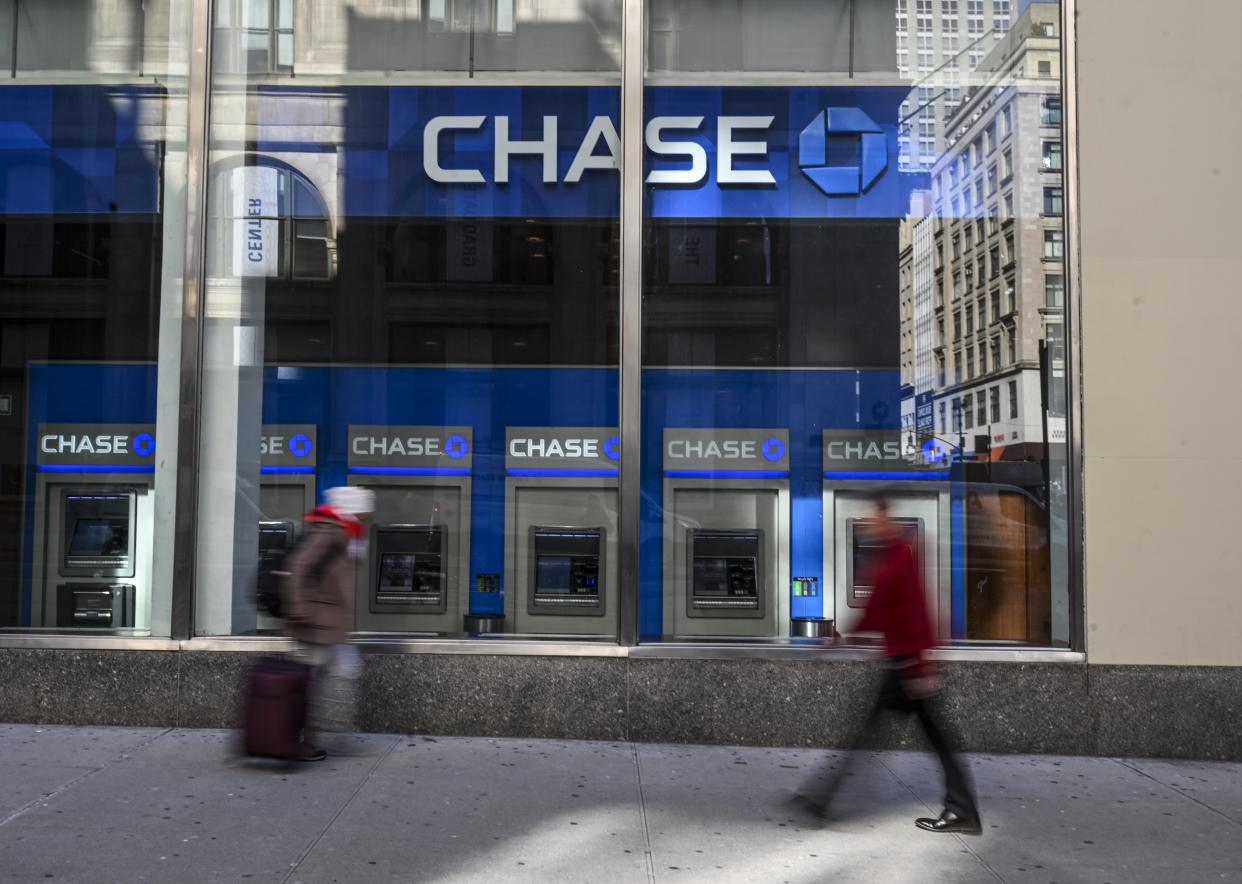 NEW YORK, US - JANUARY 24: A view from the branch of Chase after They announced theirshutting down 24-hour access to some of its ATMs in New York City, United States on January 24, 2023. According to a tweet by the company, several ATMs will close at the same time as the branches, which is around 5 or 6 p.m (Photo by Fatih Aktas/Anadolu Agency via Getty Images)