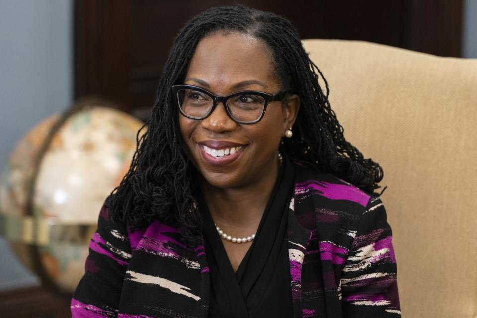 Supreme Court nominee Judge Ketanji Brown Jackson. Judge Jackson's confirmation hearing started March 21. If confirmed, she would be the court's first Black female justice. (AP Photo/Alex Brandon, File)