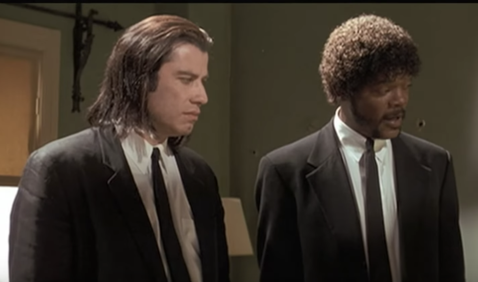 The bullet holes in 'Pulp Fiction'