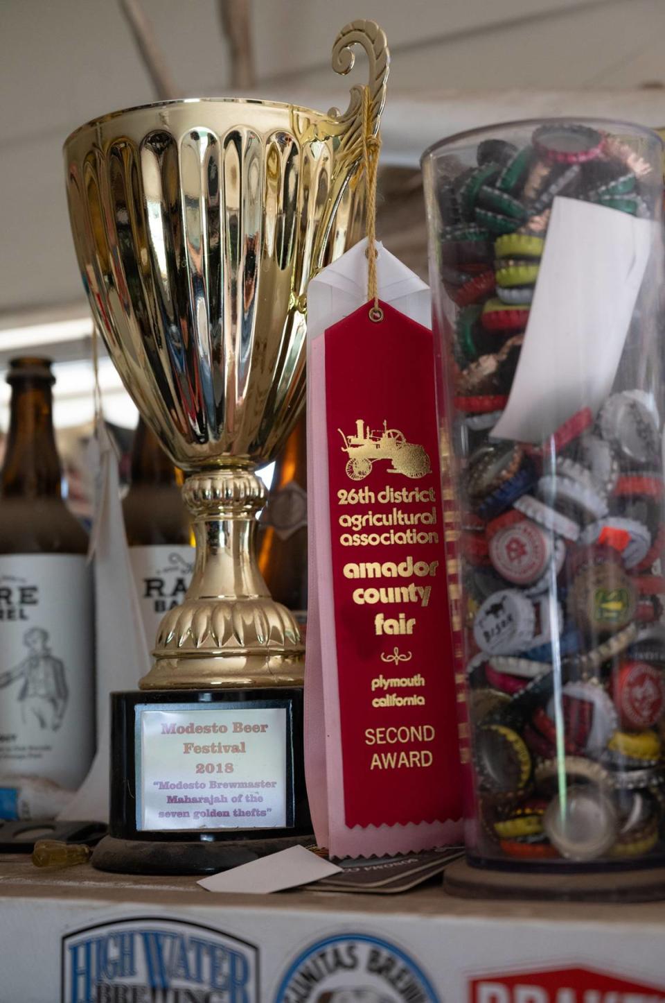 Henry VanderWeide III has won a few awards with his home-brewed beer. Photographed at his home in Ripon, Calif., Friday, August 18, 2023. Andy Alfaro/aalfaro@modbee.com